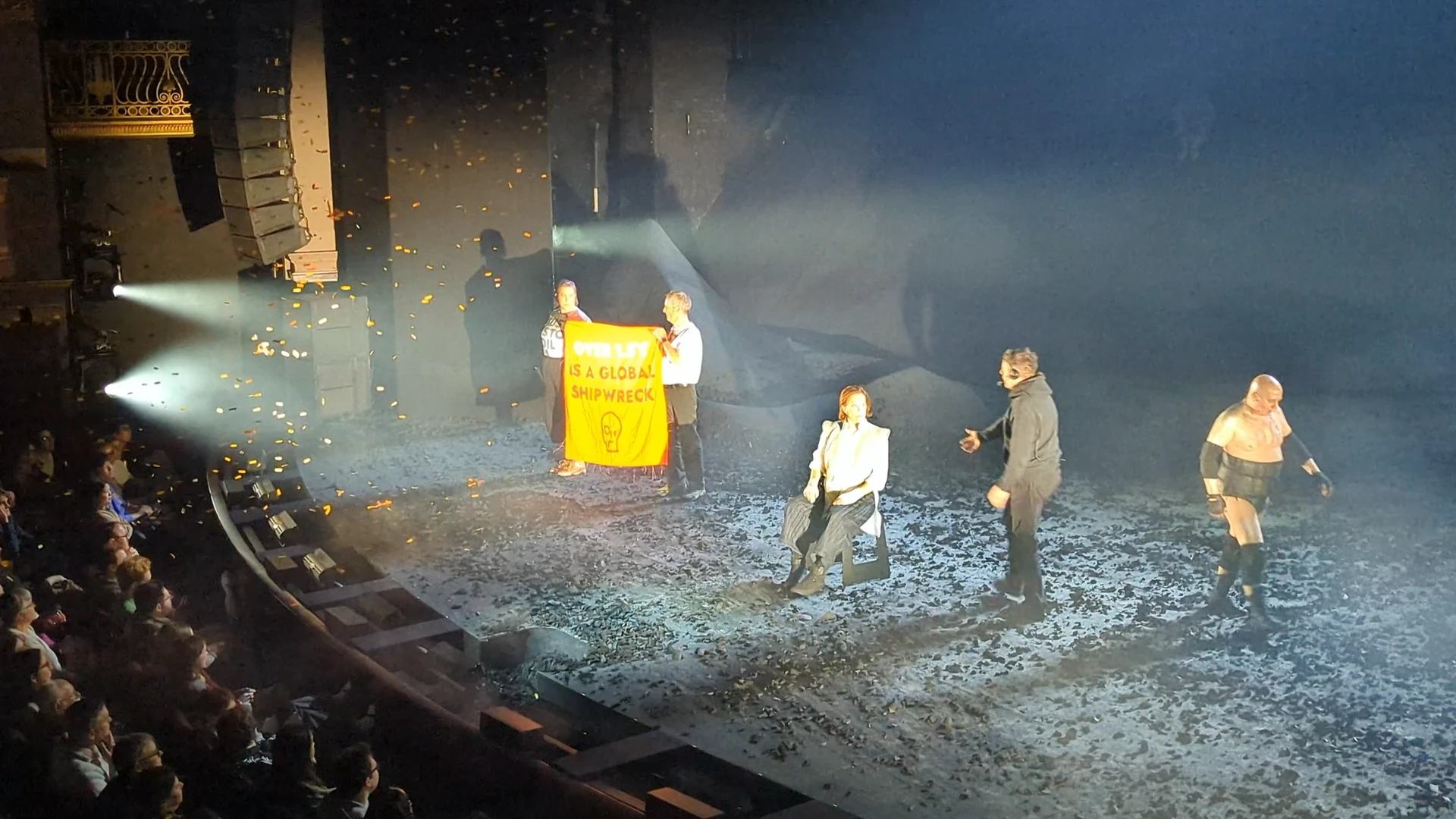 Just Stop Oil Protesters Disrupt Sigourney Weaver's 'The Tempest' at Theatre Royal Drury Lane