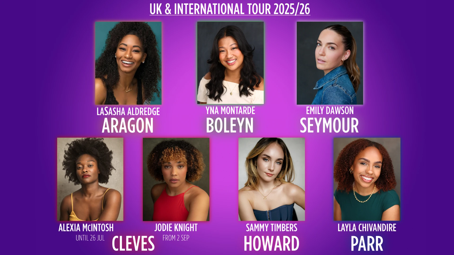 New Cast Announced for SIX UK and International Tour 2025–26