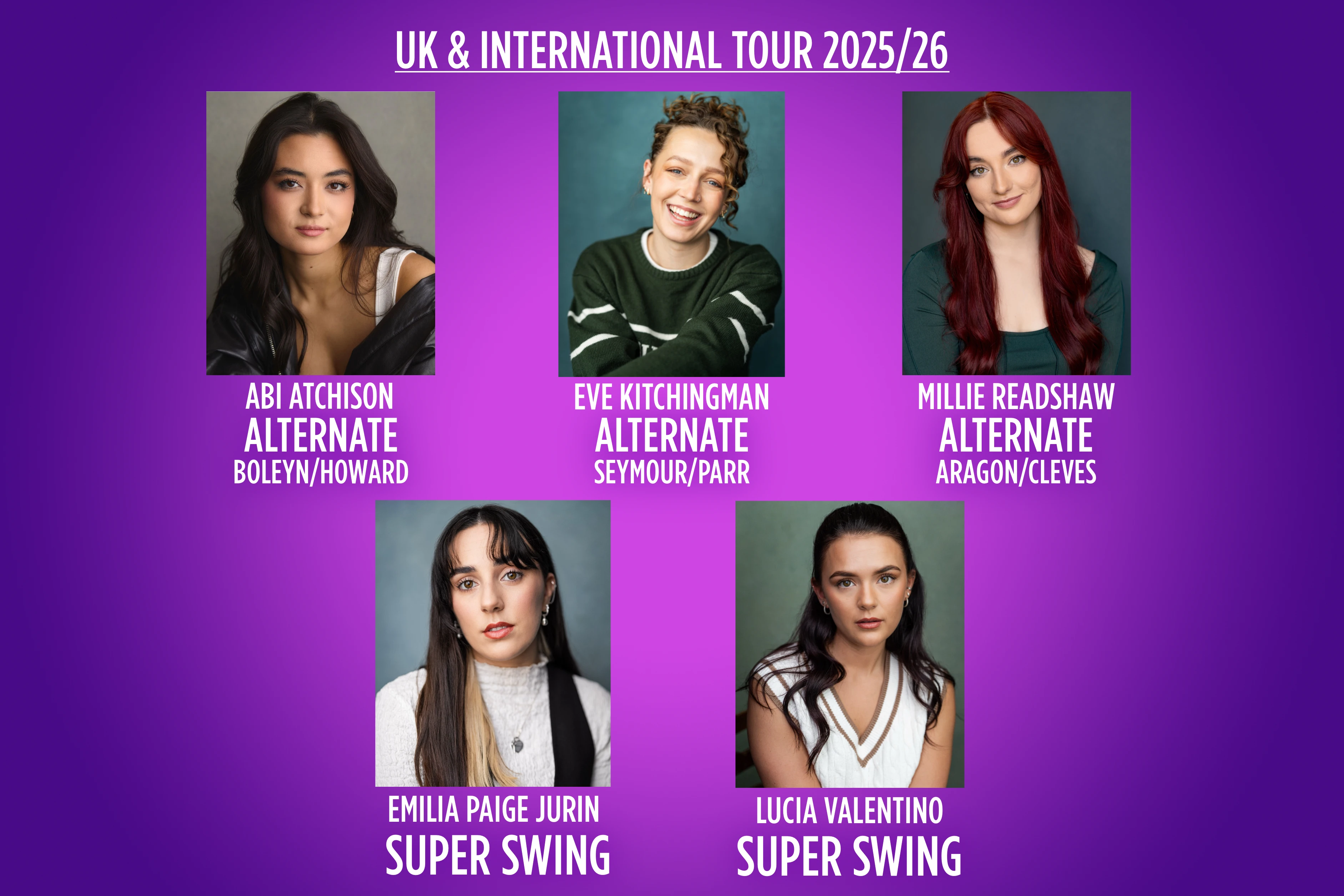 New Cast Announced for SIX UK and International Tour 2025–26