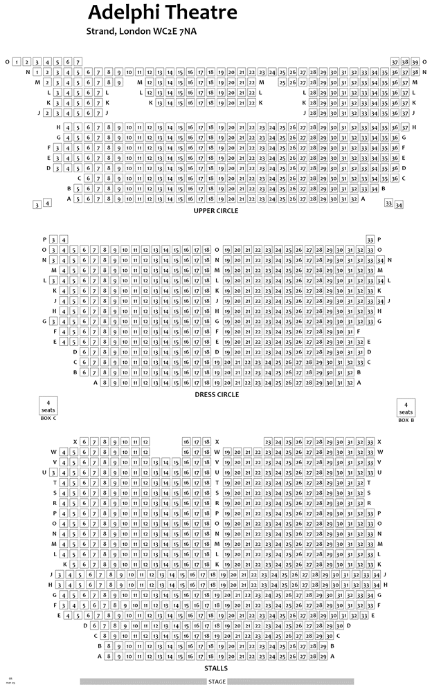 Adelphi Theatre seating plan