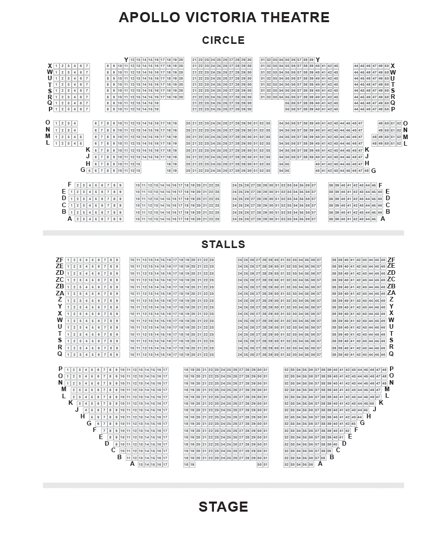 Apollo Victoria Theatre seating plan