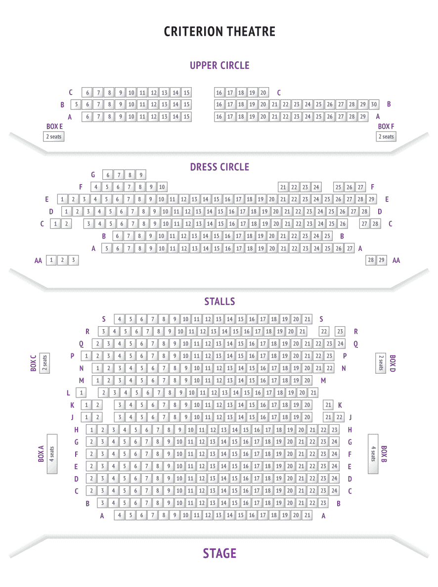 Criterion Theatre seating plan