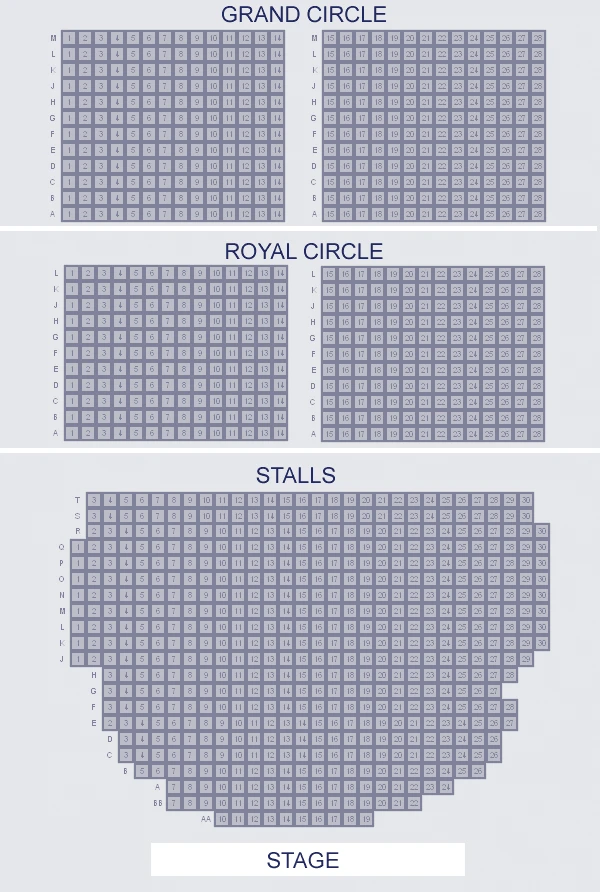 Piccadilly Theatre seating plan