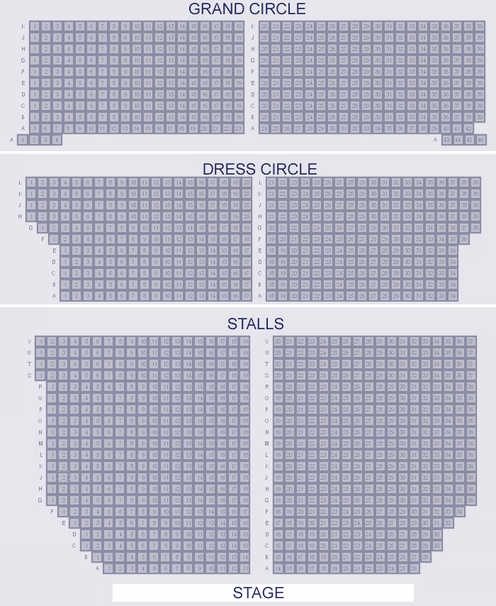 Victoria Palace Theatre seating plan